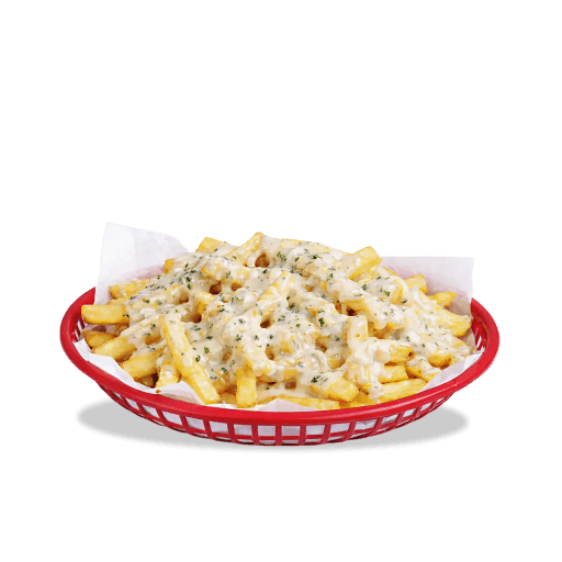 Garlic Parmesan Fries im roten Körbchen