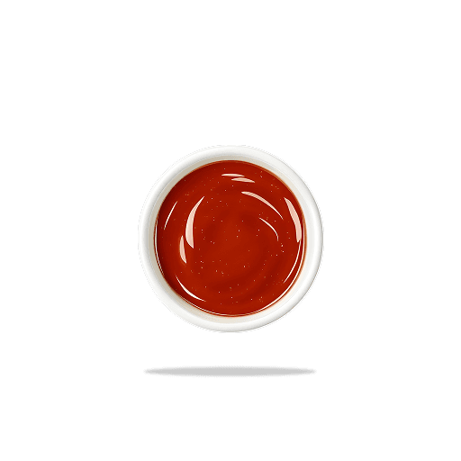 Ketchup im weißen Schälchen
