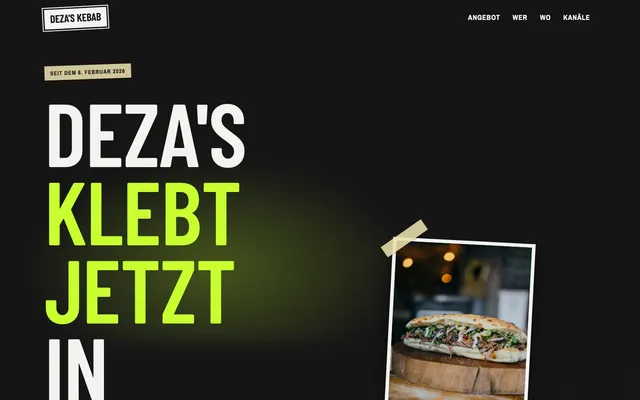 Startseite von Entwurf 2 „Streetfood“ für Deza’s Kebab
