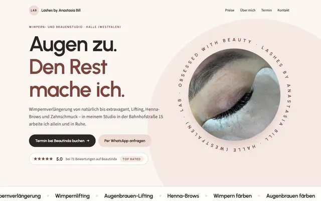 Startseite von Entwurf 2 „Porzellan“ für LAB