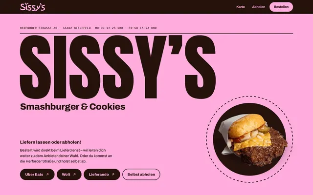 Entwurf 2 „Weiterentwickelt“ für Sissy’s – die Startseite